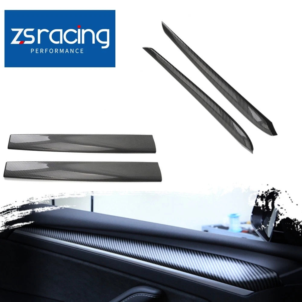 Carbon Fiber Dashboard Cover & Front Door Panel Armrest for Tesla Model 3/Y