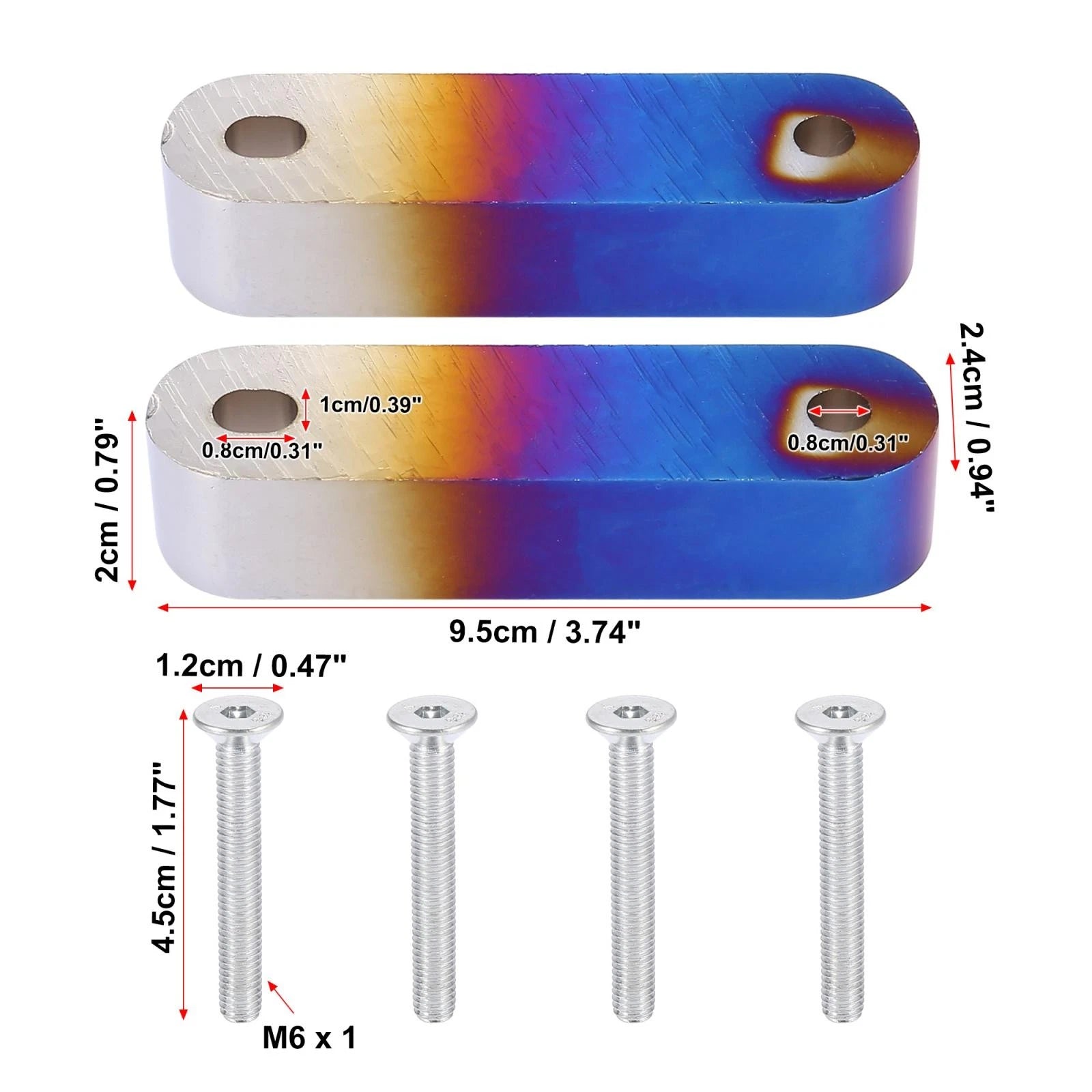 Hood Vent Spacer Riser Kit for Honda Civic CRX, Acura Integra (Multicolor)