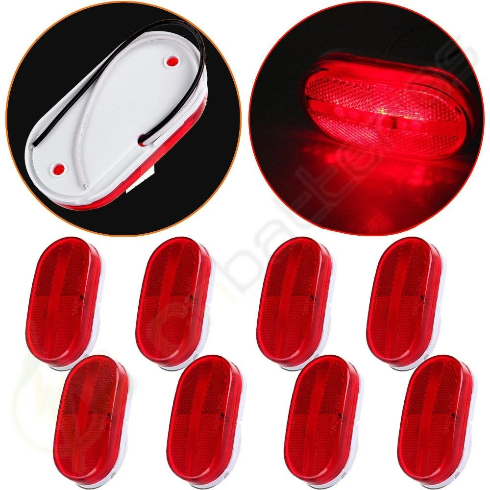 8x 6-LED Side Marker Lights for RV Trailer Truck Pickup (Red)