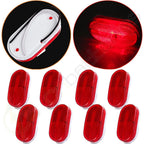 8x 6-LED Side Marker Lights for RV Trailer Truck Pickup (Red)