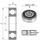 6302VV Deep Groove Ball Bearing for Scooter Skateboard Wheel (15x42x13mm)