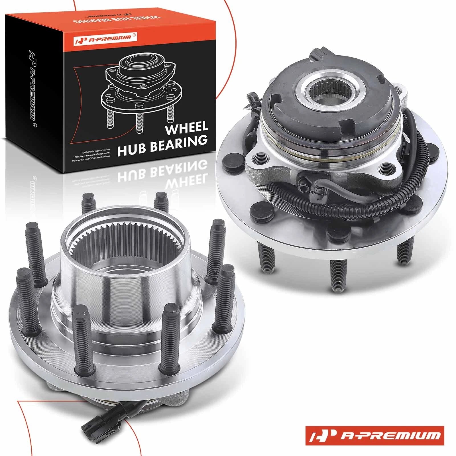 2X Front Wheel Hub & Bearing Assembly for Ford F-250 F-350 (1999–2016)