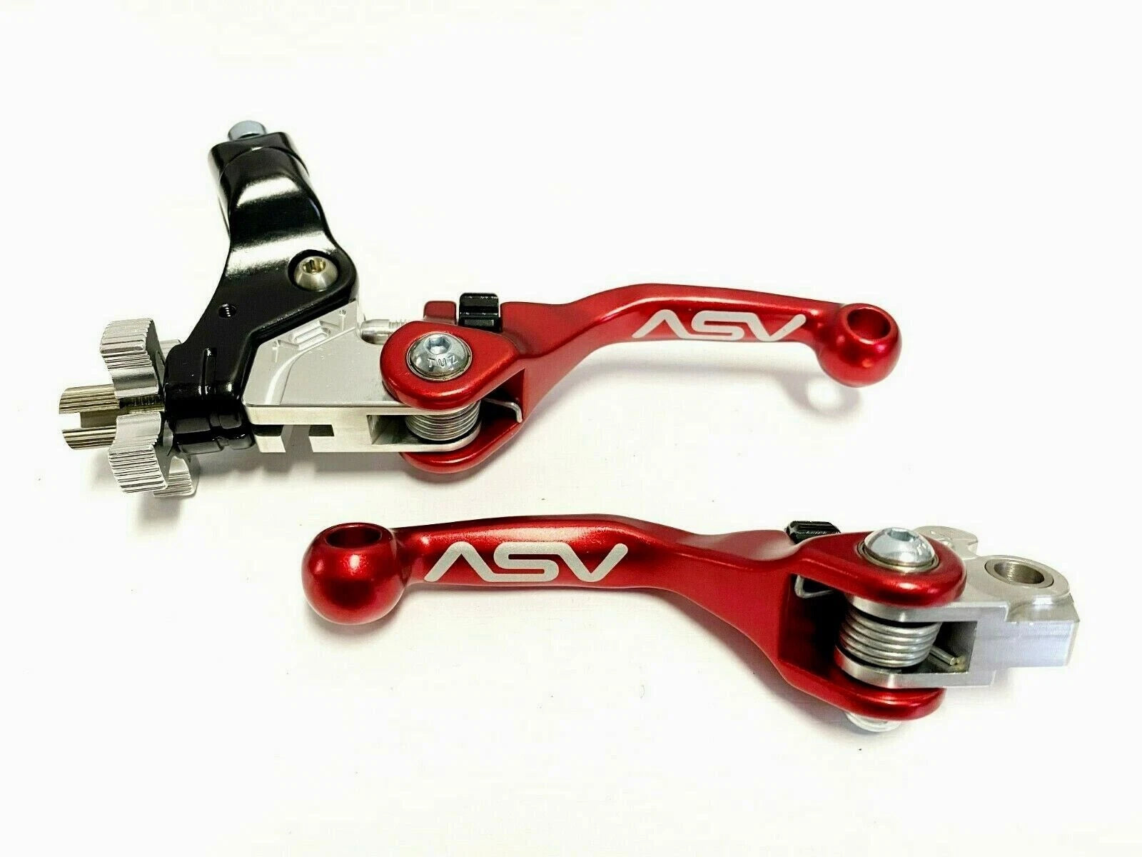 2X Shorty Red Front Brake Clutch Perch Levers for KLX 125L 250 300R (2006–2023)