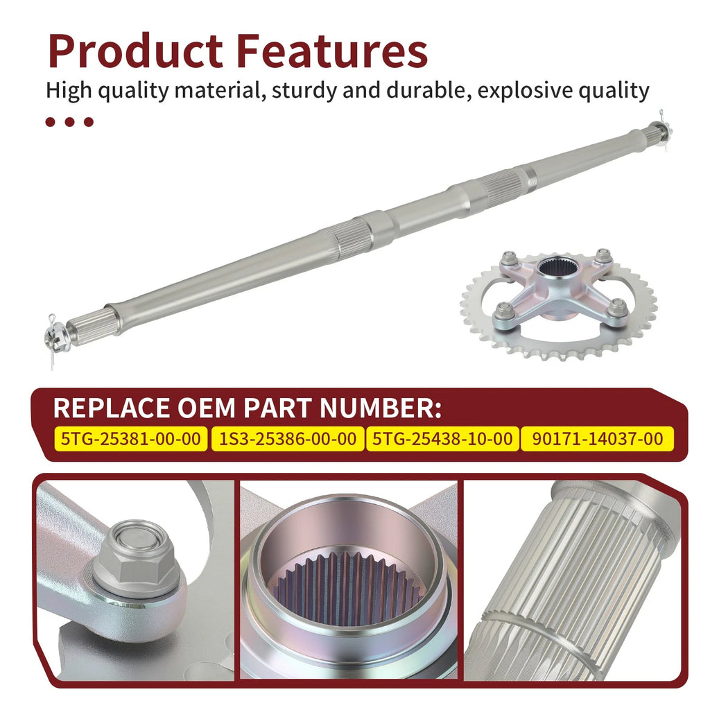 Rear Axle Shaft w/ Sprocket & Hub for Yamaha YFZ450 (2004–2005) 5TG-25381-00-00