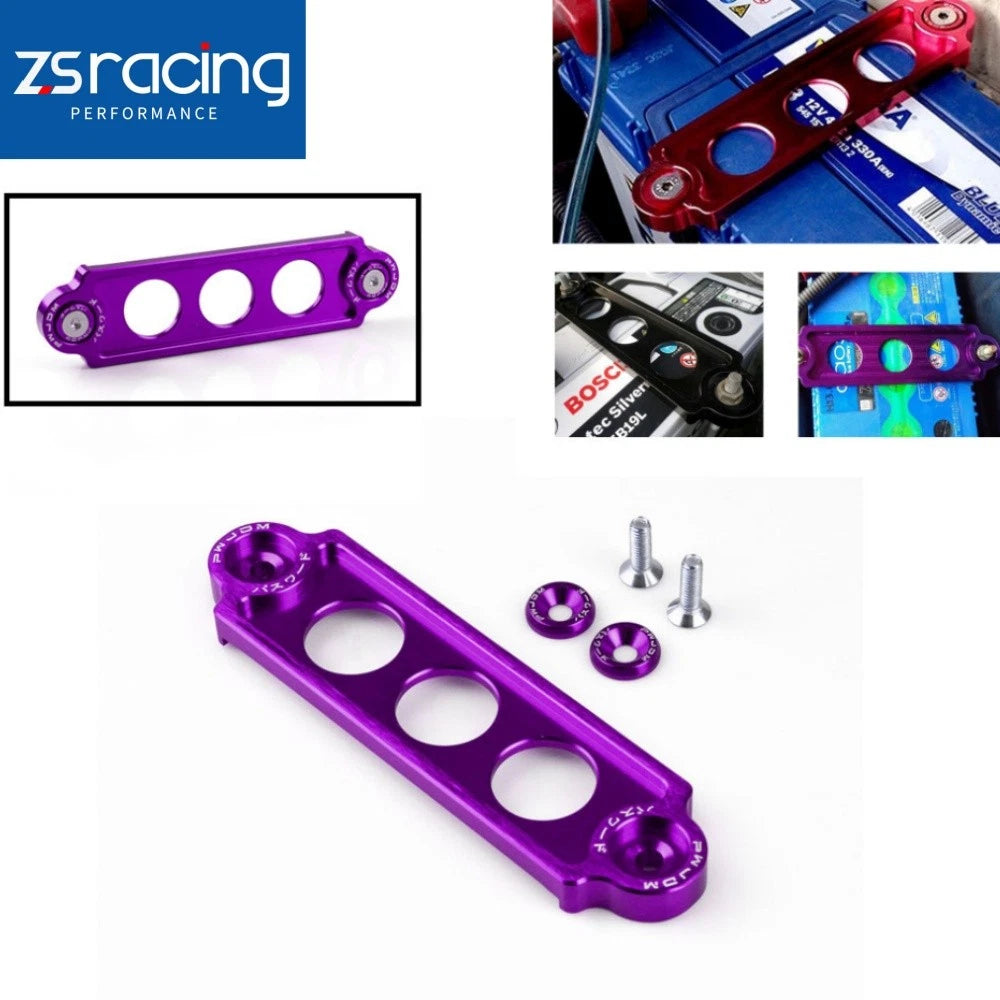 JDM Aluminum Purple Car Battery Tie Down Bracket for Honda Civic CRX (1988–2000)