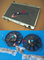 3 Row Aluminum Radiator + 2 Fans for Nissan Silvia S14 S15 240SX 200SX (1995-2002)