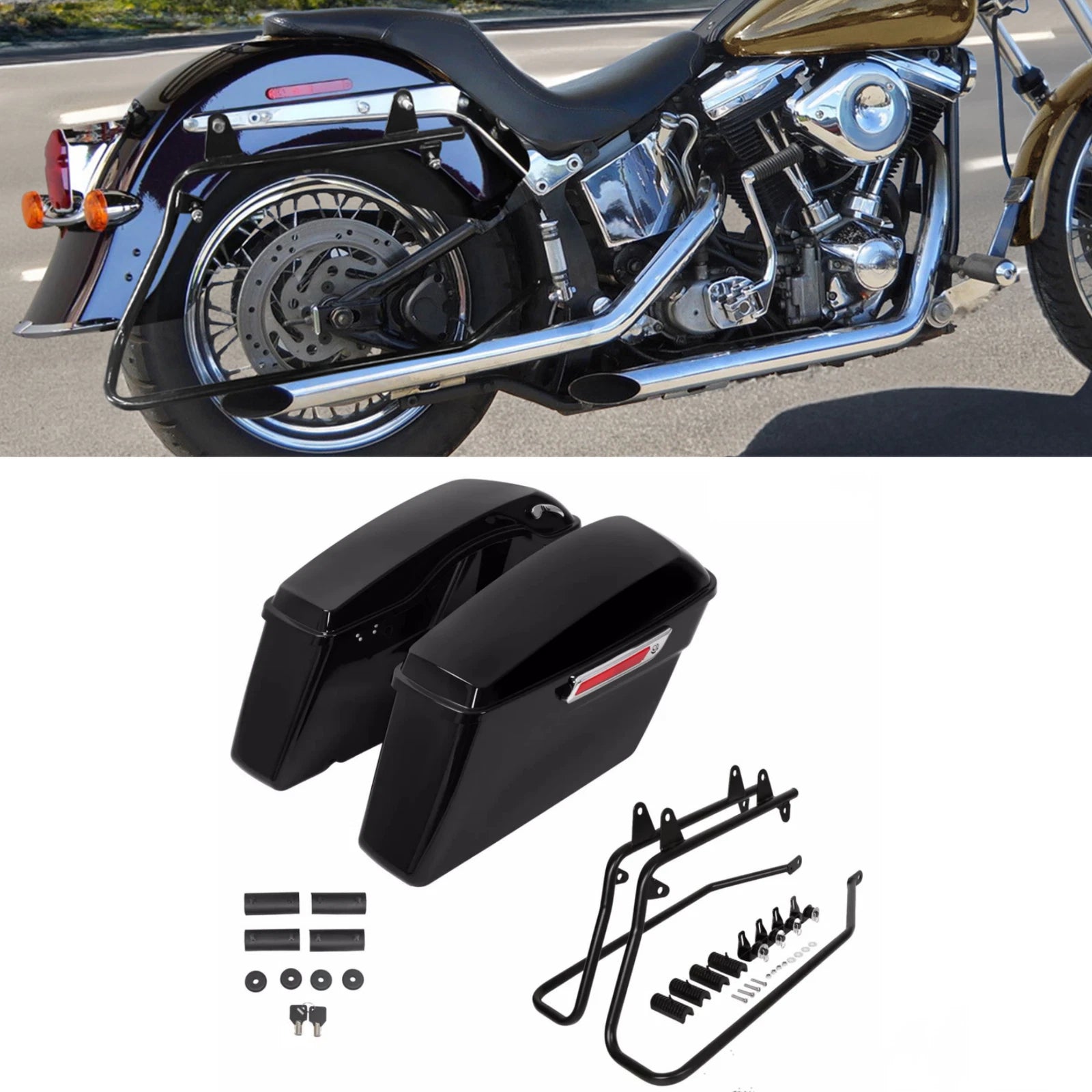 Saddle Bag Conversion Bracket for Harley Softail Fatboy (1984–2017)