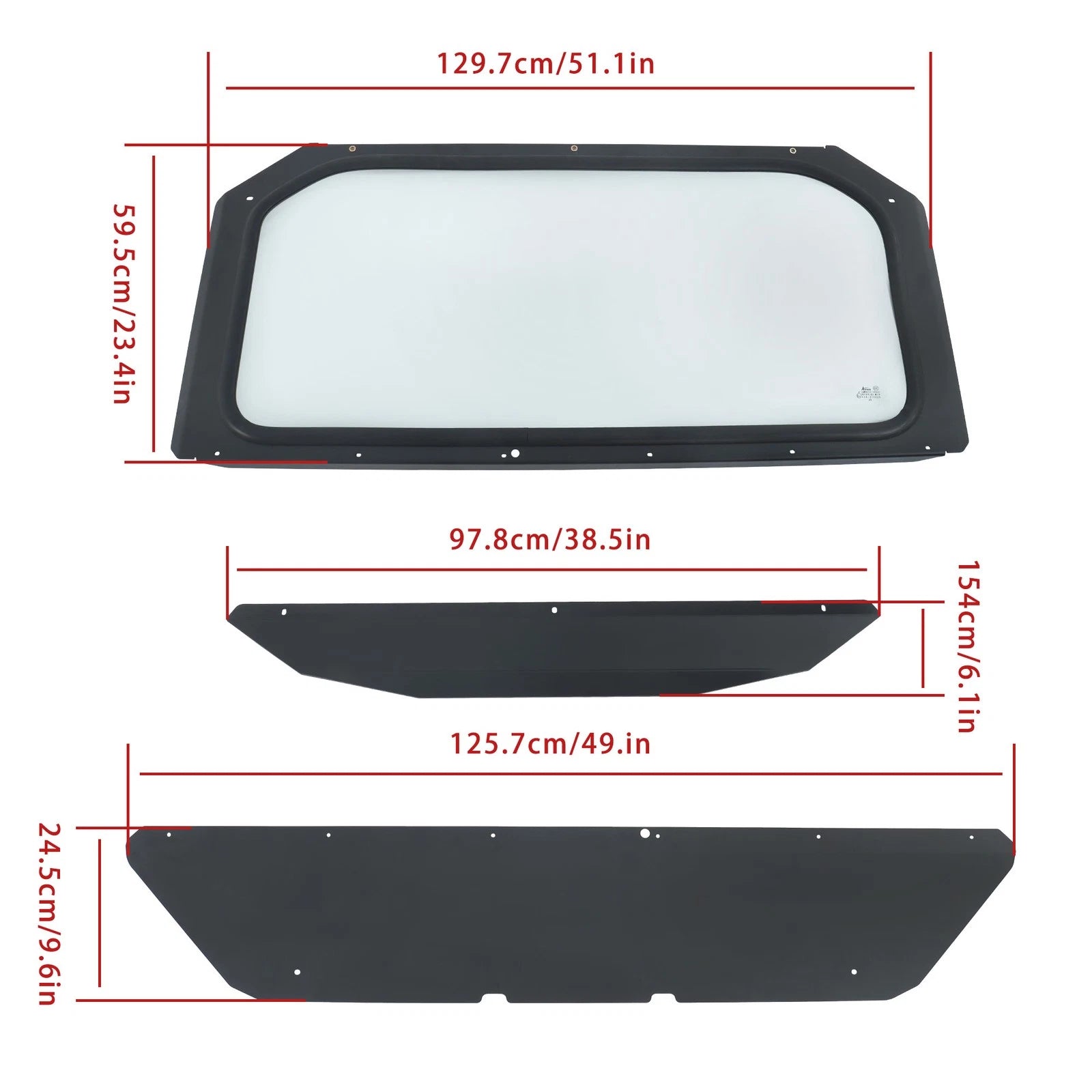 Full Glass Windshield with Sun Visor for Can Am Maverick X3 (2017–2024)