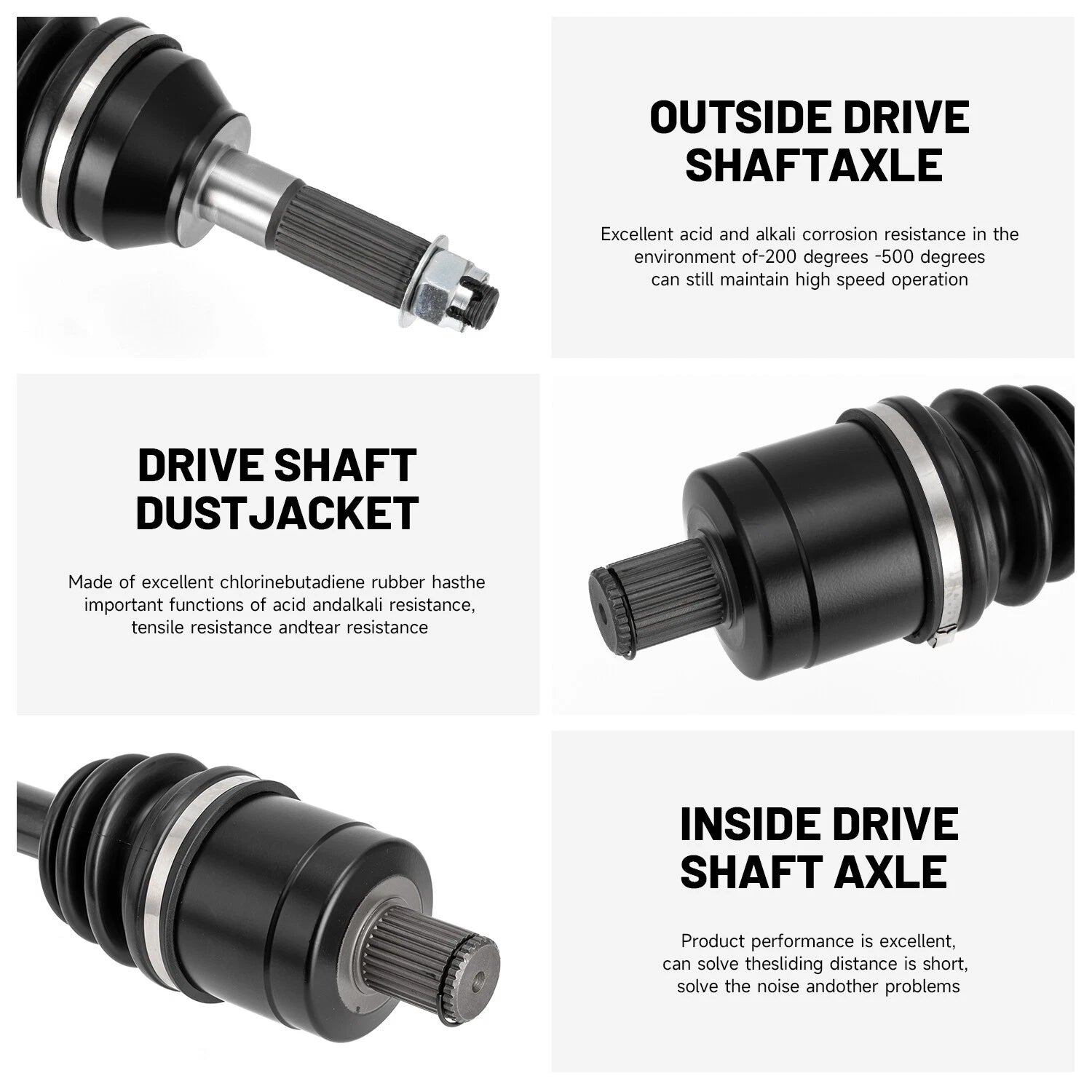 Pair Complete Rear CV Joint Axle for Polaris Ranger 1000 (2020–2022)