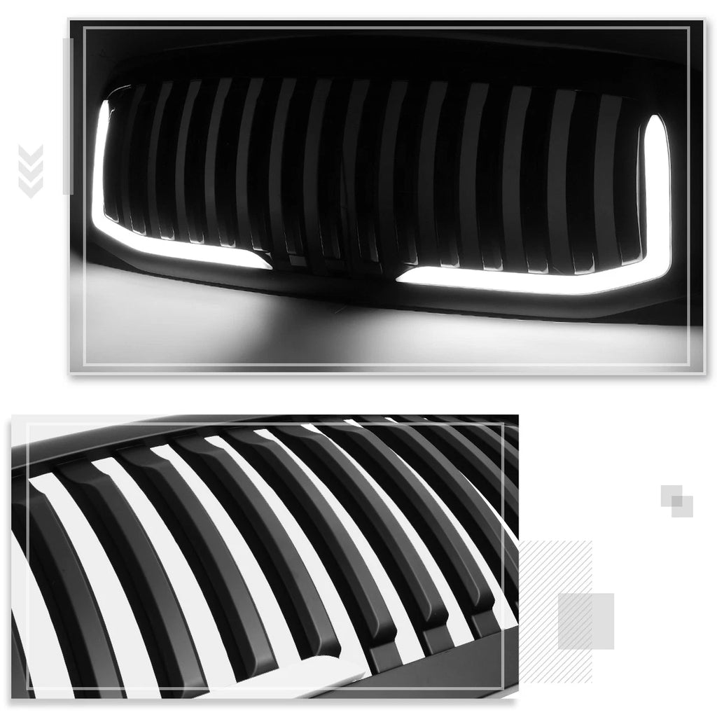 Matte Vertical Fence Front Hood Grille w/LED DRL for Ram 1500 (2013–2019)