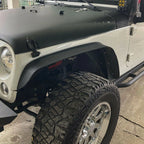 Full Set Flat Style Solid Steel Fender Flares for Jeep Wrangler (2007–2018)