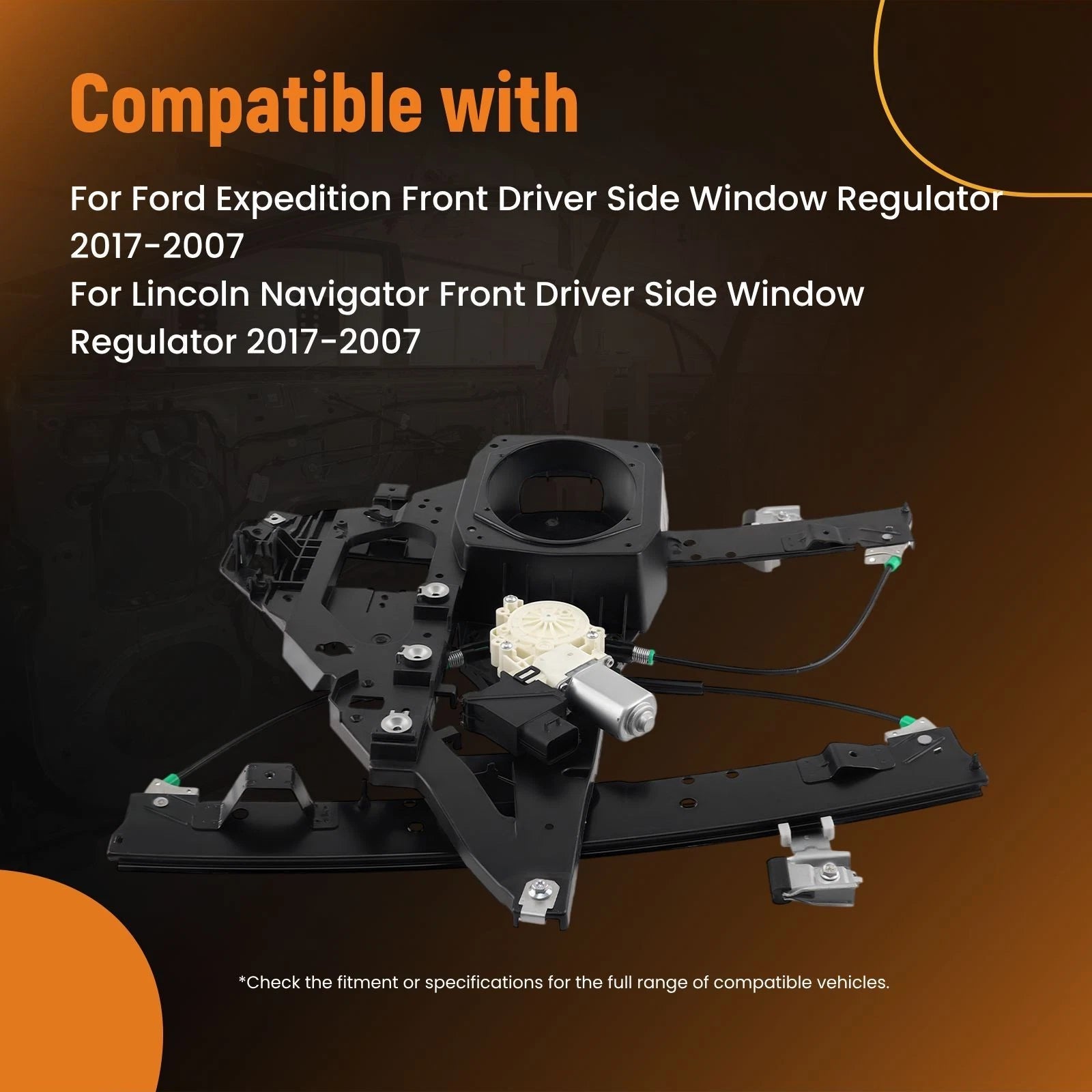 Front Driver LH Window Regulator w/ Motor for Ford Expedition Navigator (2007–2017)