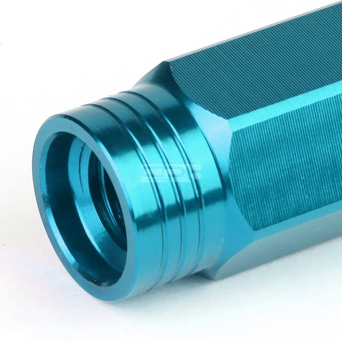 Set of 20 Open End M12x1.5 90mm Tall Sky Blue Aluminum Lug Nuts + Adapter