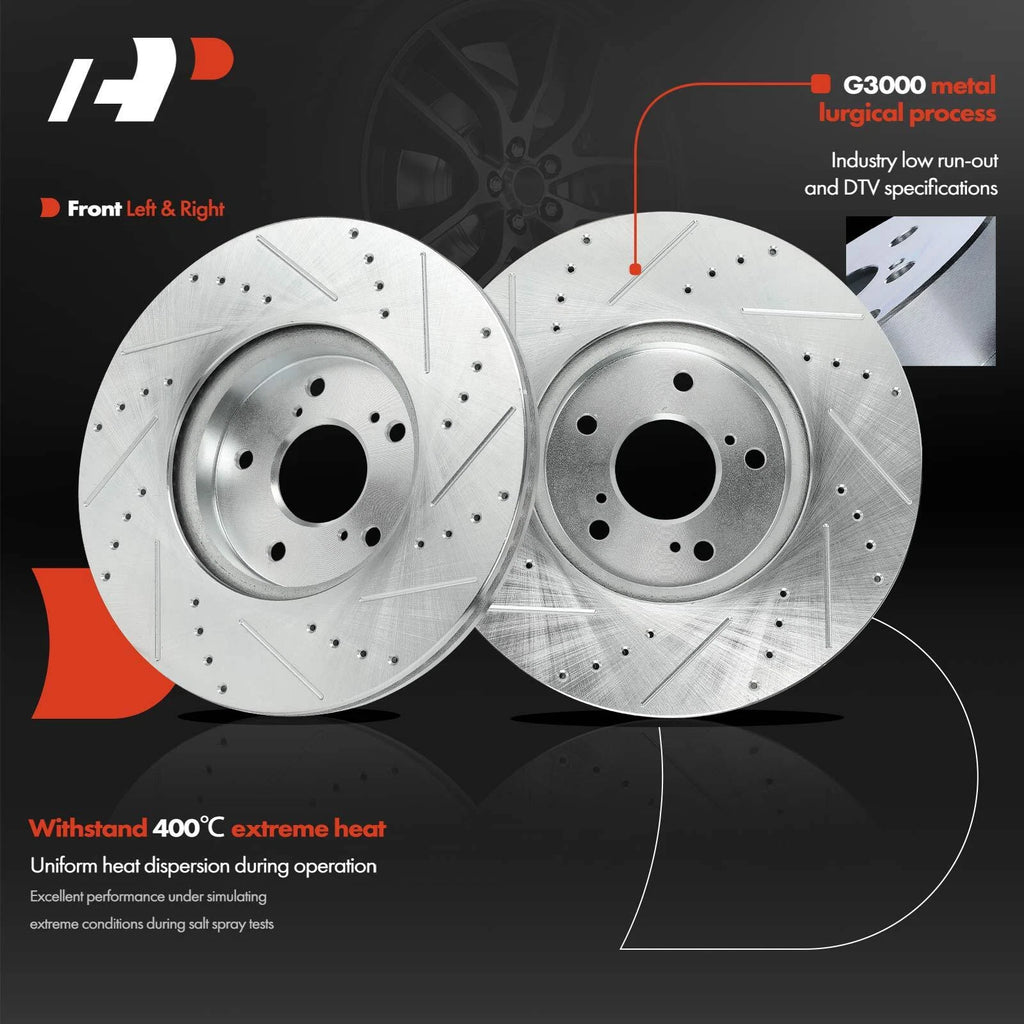 Set of 6 Drilled Brake Rotors & Pads for Honda CR-V (2017–2023) HR-V (2023)