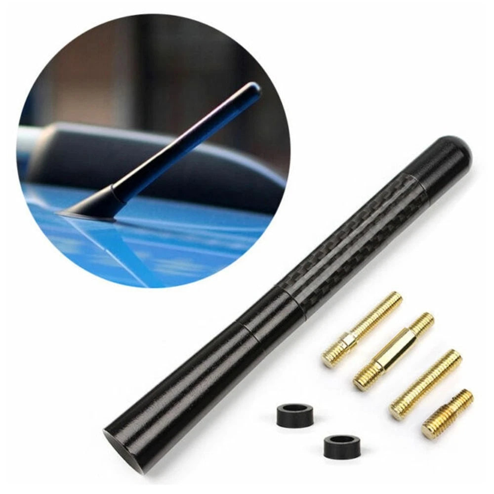 Set of 2 Short Black Carbon Fiber Antenna for Toyota (General Purpose)