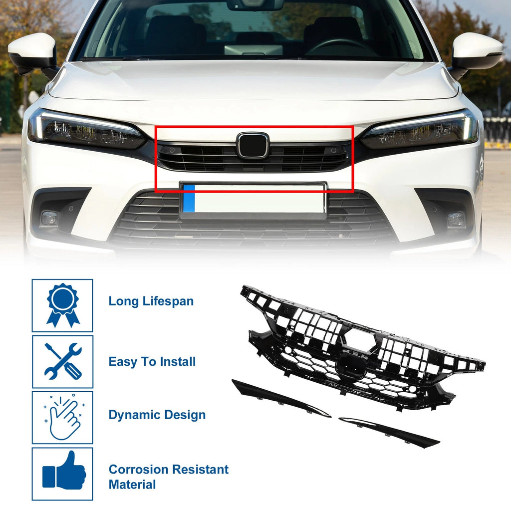 Front Upper Hood Bumper Grille for Honda Civic (2016–2021) SI Style