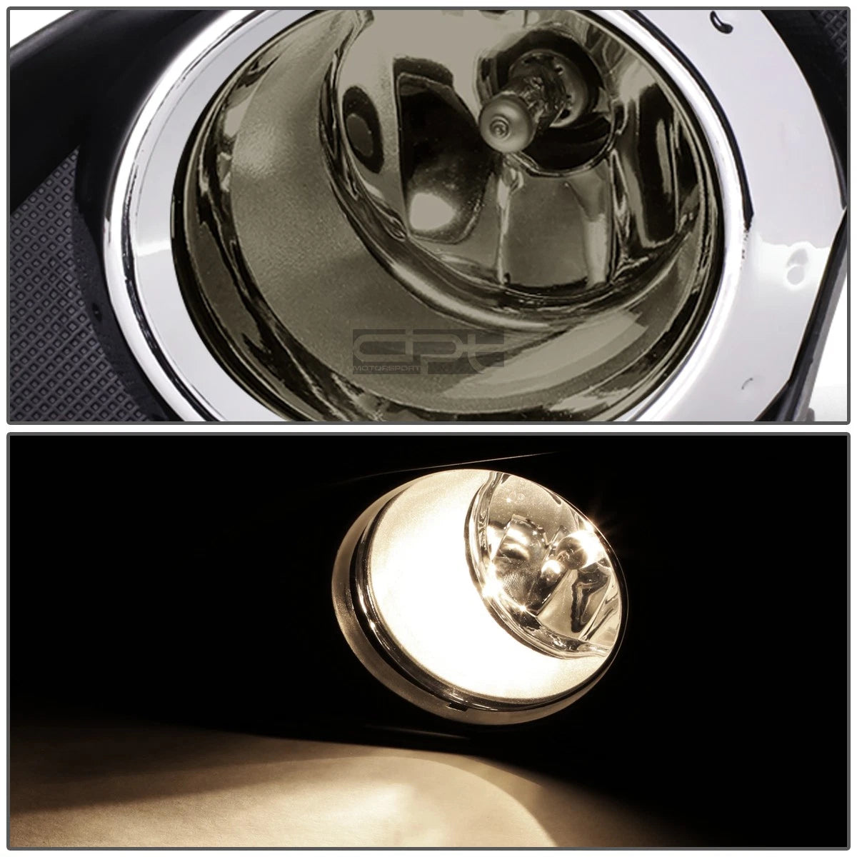 Fog Light Lamps with Switch for Toyota Corolla (2009–2010) - Smoked Lens, Chrome Ring