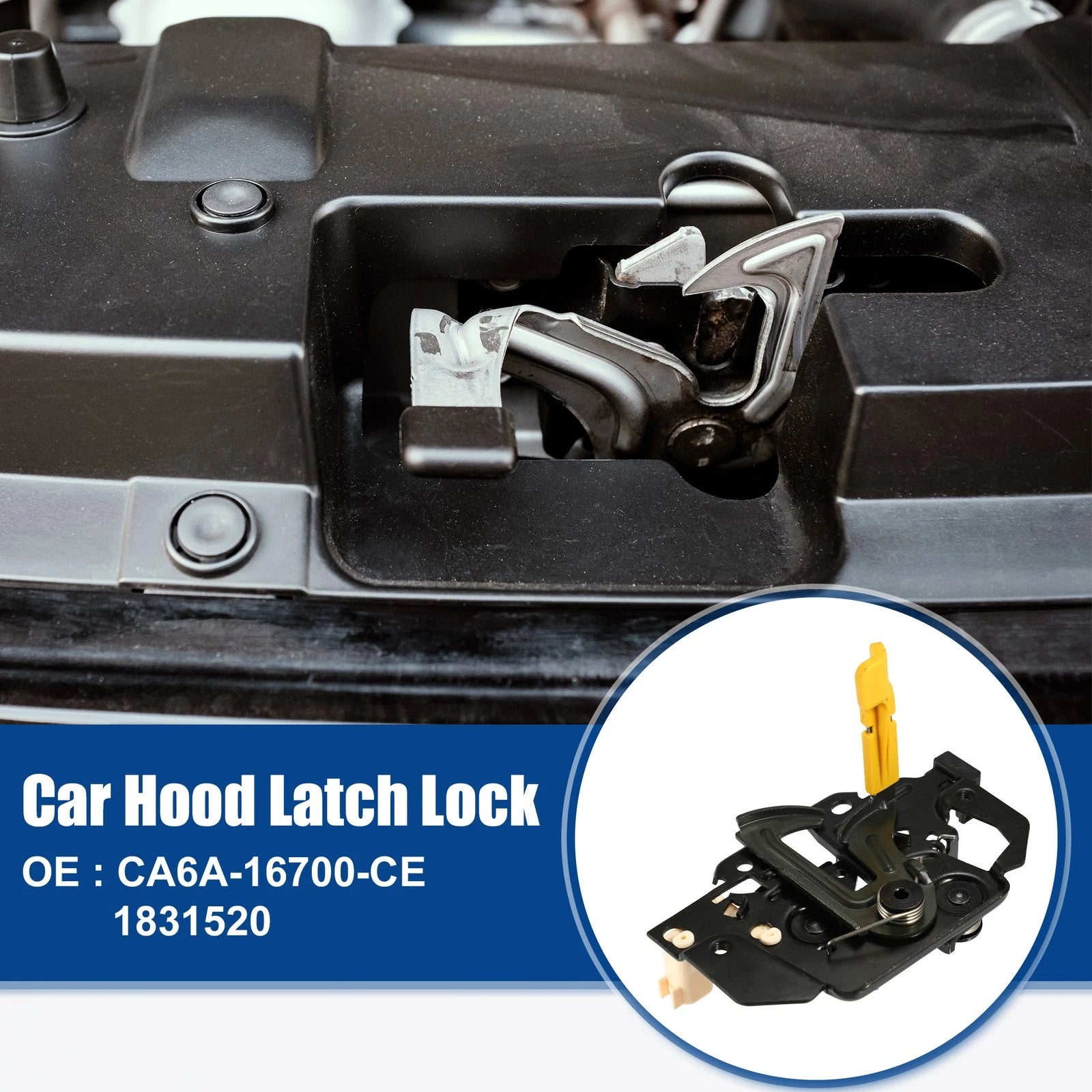 Hood Latch Lock for Ford Fiesta (2008–2012) - 1 Pcs Black