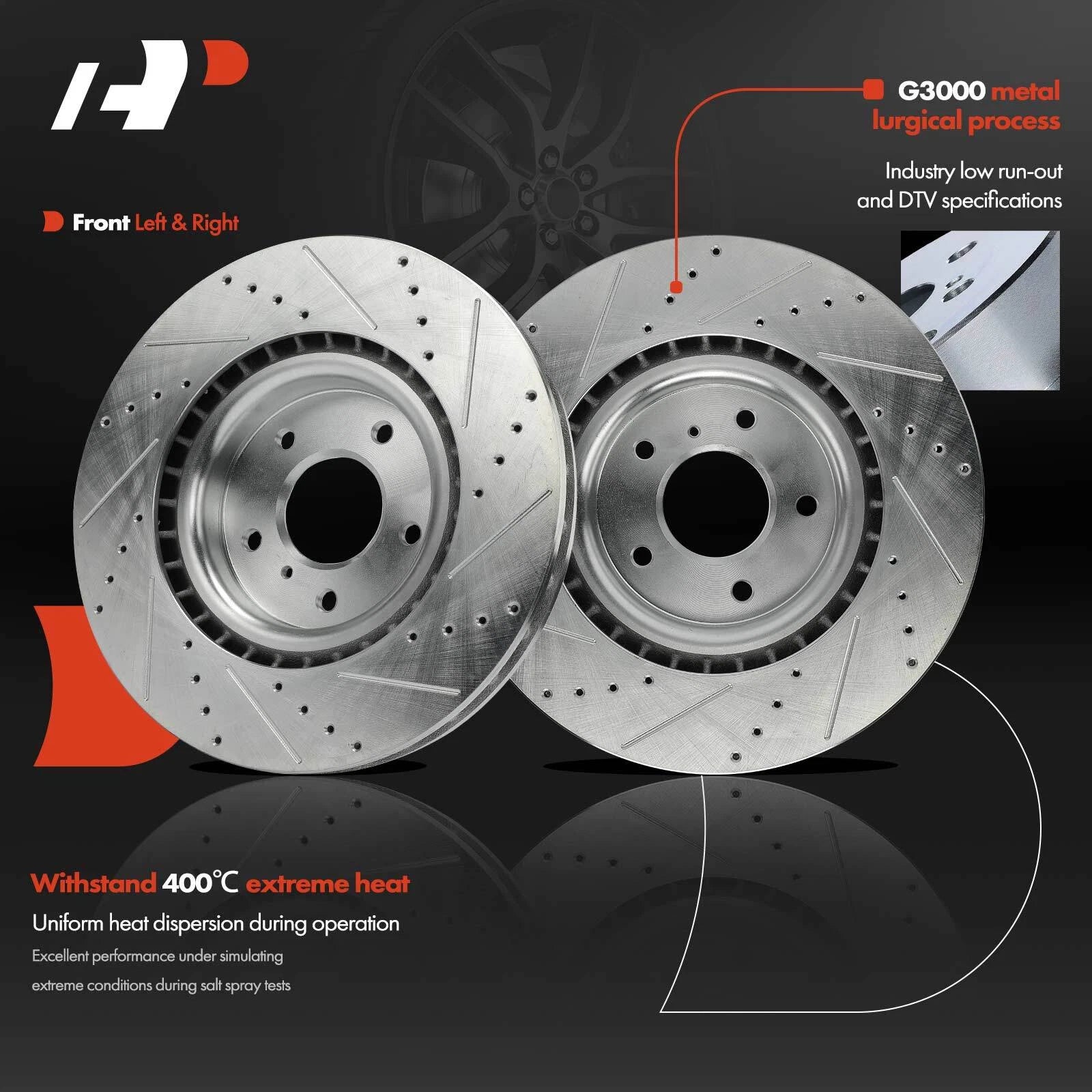 Front Drilled Brake Rotors for Infiniti G35 (2003–2004) Nissan 350Z RWD
