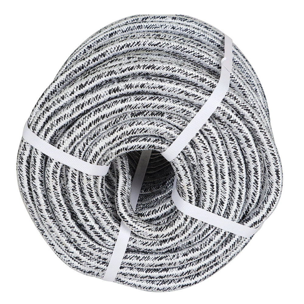 Braided Rope 5/8" x 200' for Heavy-Duty Use (Black & White)