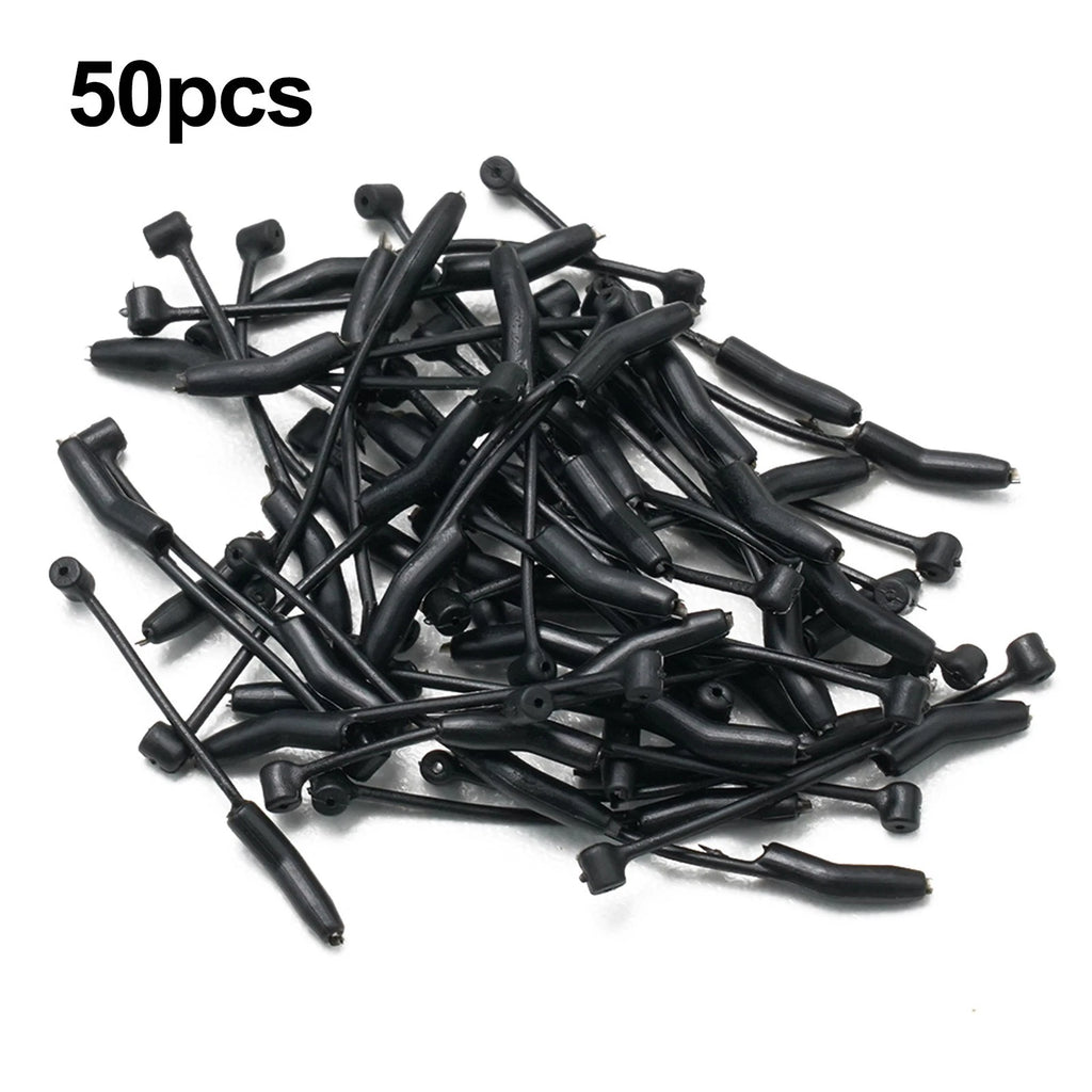 Set of 10 D Rig Kickers for Carp Fishing - Black Rubber Hooks