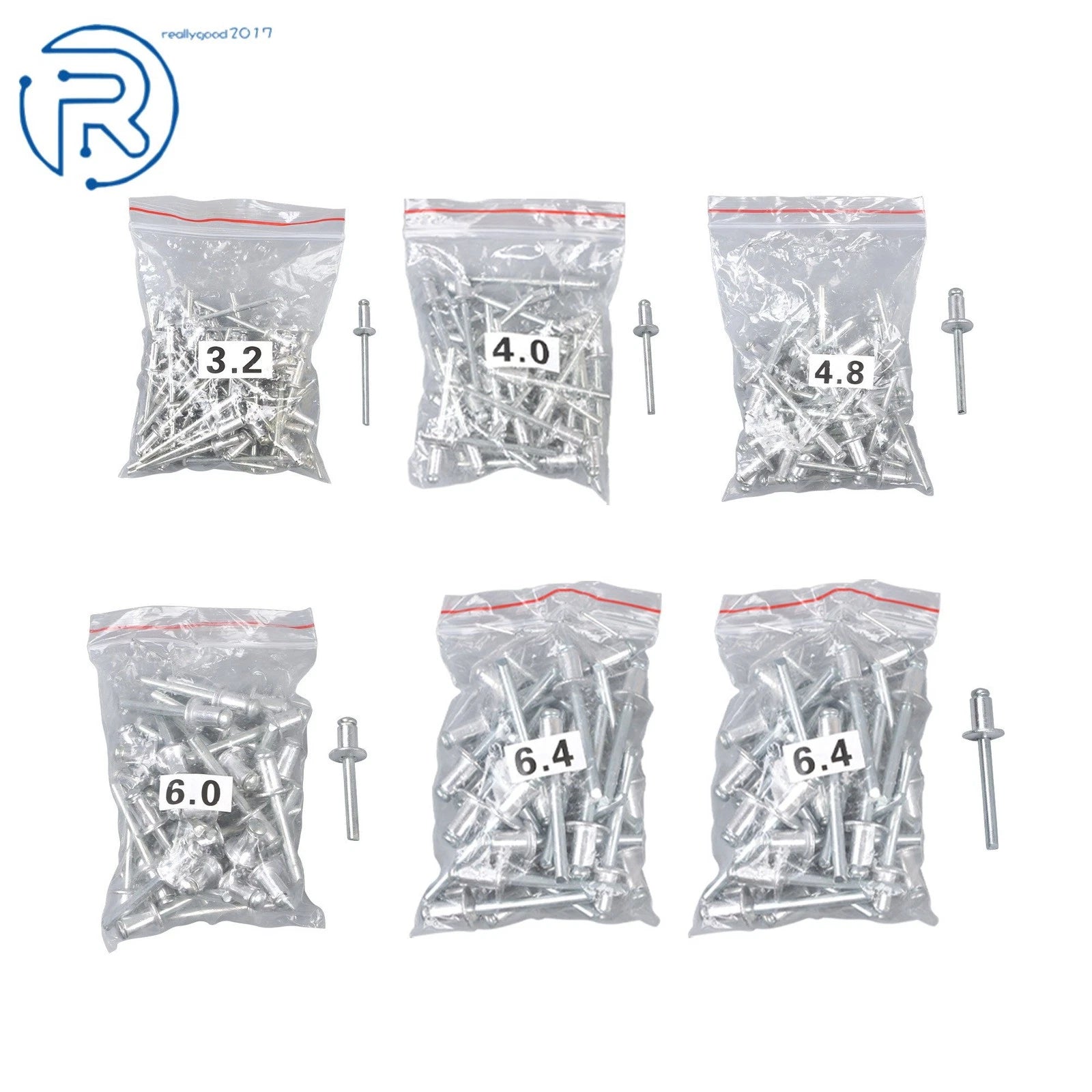 Riveting Kit with 210 Rivets for All Materials and Projects