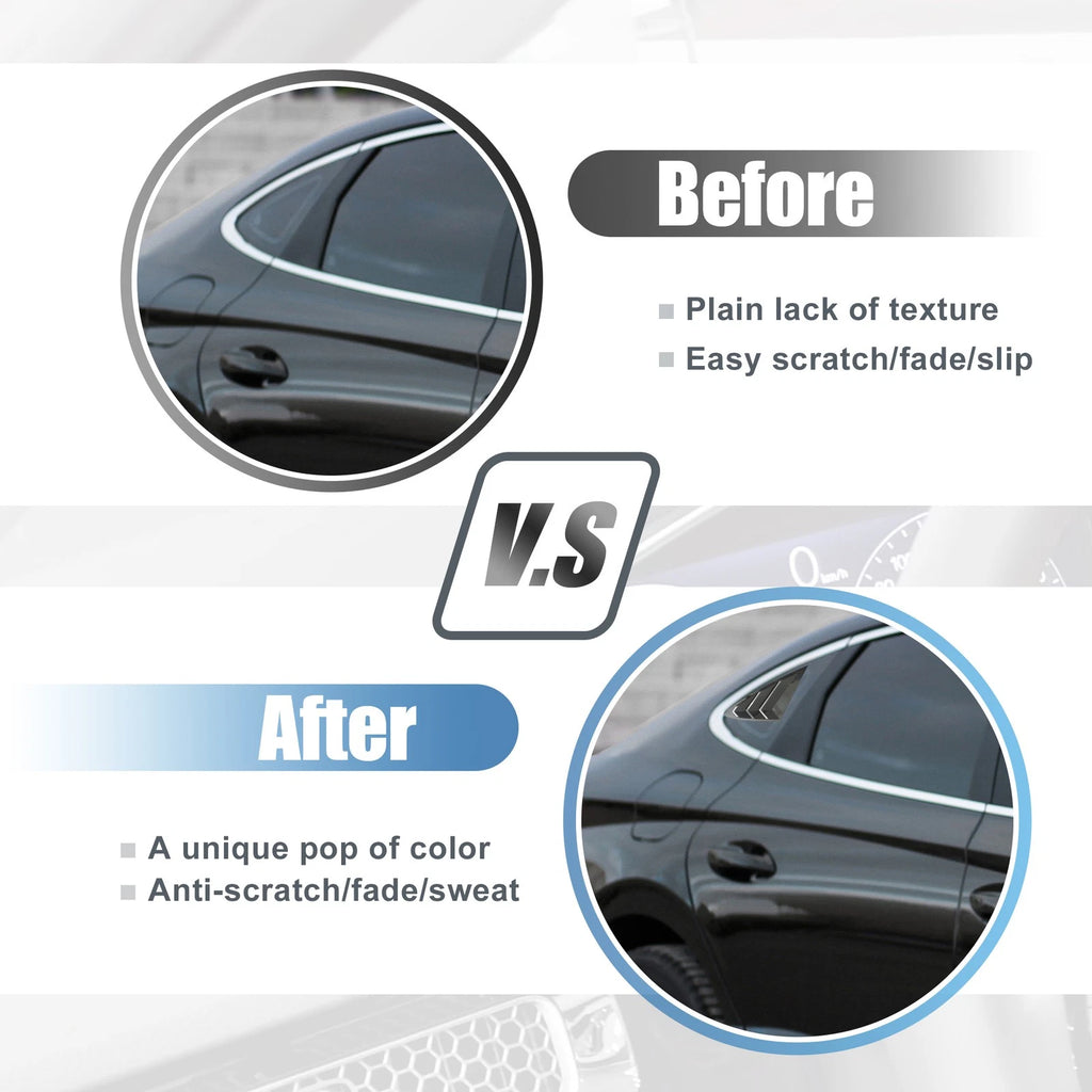 Pair of Rear Side Window Louver Shades for Hyundai Sonata DN8 (2020–2022) Black