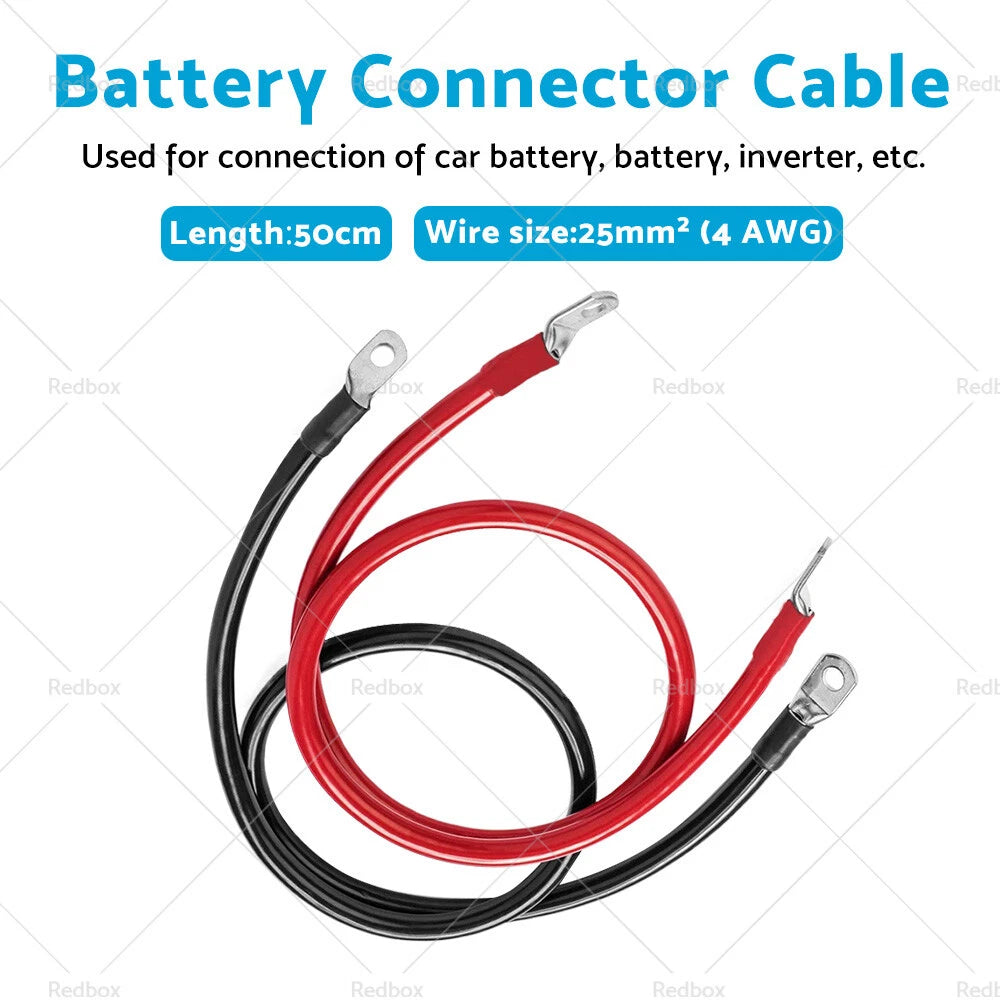 Battery Joiner Connector Lead for 12V Systems (50cm, 100 Amp, Red/Black)