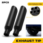2X Stainless Steel Exhaust Tip 2.5" Inlet 4" Outlet for Universal Fit