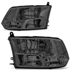 Chrome Housing Clear Lens Halogen Headlights for Dodge RAM 1500 2500 3500 (2009–2012)