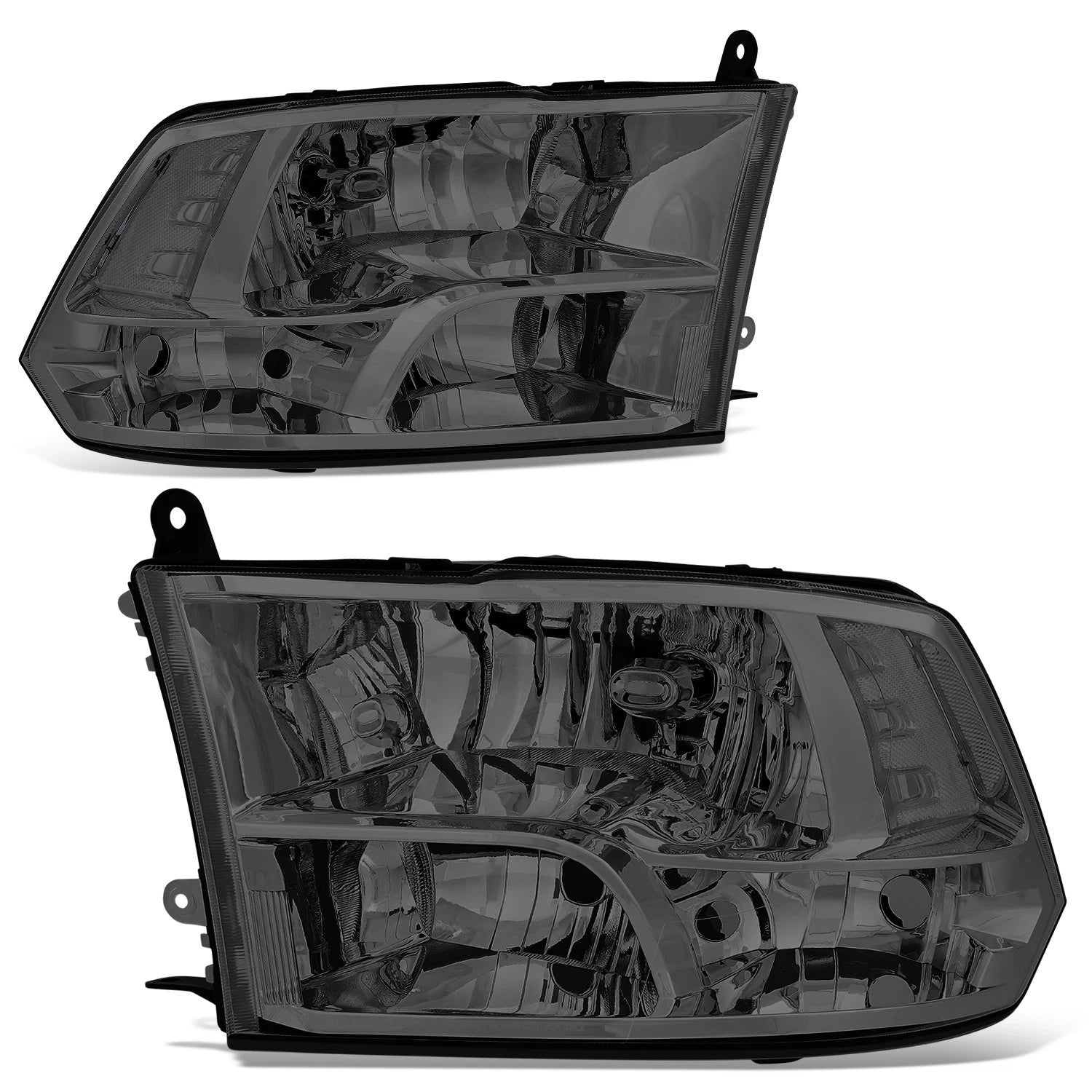Chrome Housing Clear Lens Halogen Headlights for Dodge RAM 1500 2500 3500 (2009–2012)