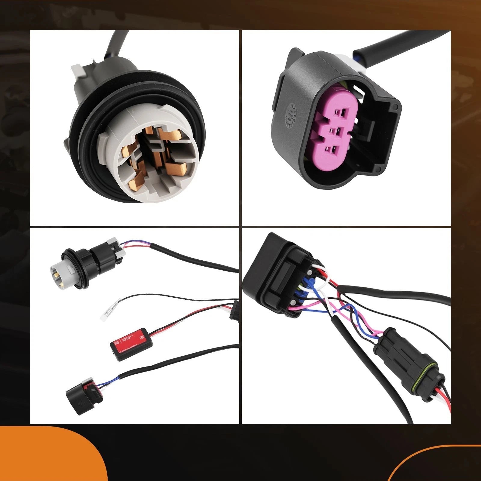 2X Headlight Lamp Wiring Harness Adapter for Dodge Ram 1500 2500 3500 (2013–2018)