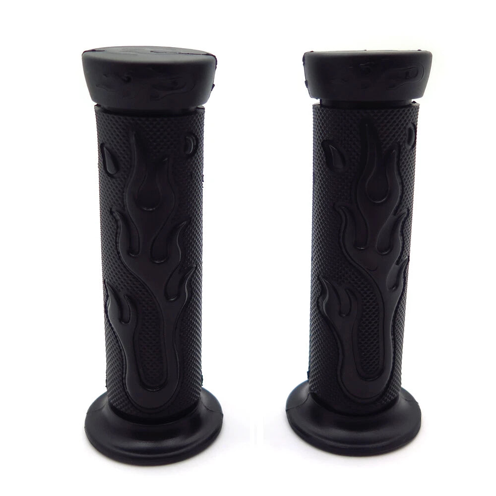 7/8" 22mm Flame Fire Black Hand Grips for Yamaha FZR YZF 600 (1990–1999)