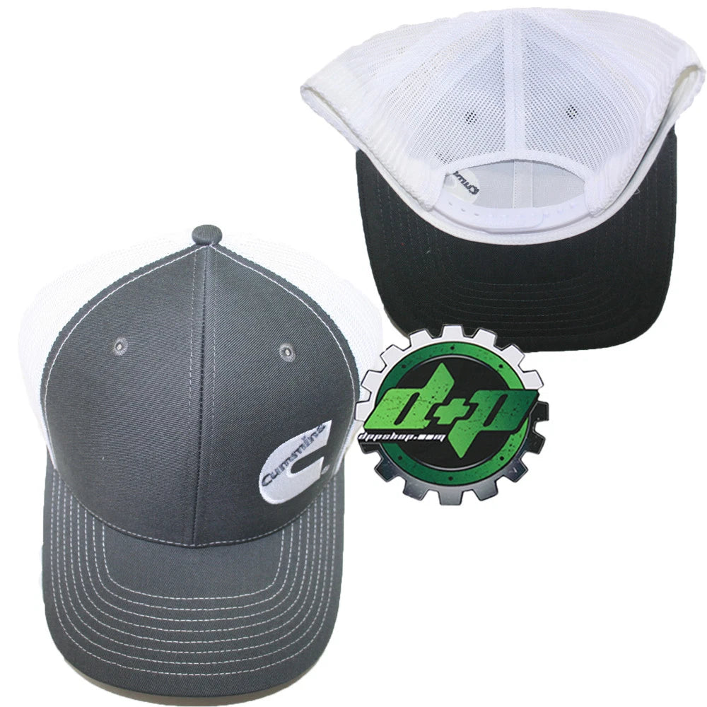 Cummins Trucker Hat Mesh Snapback Charcoal Grey/White