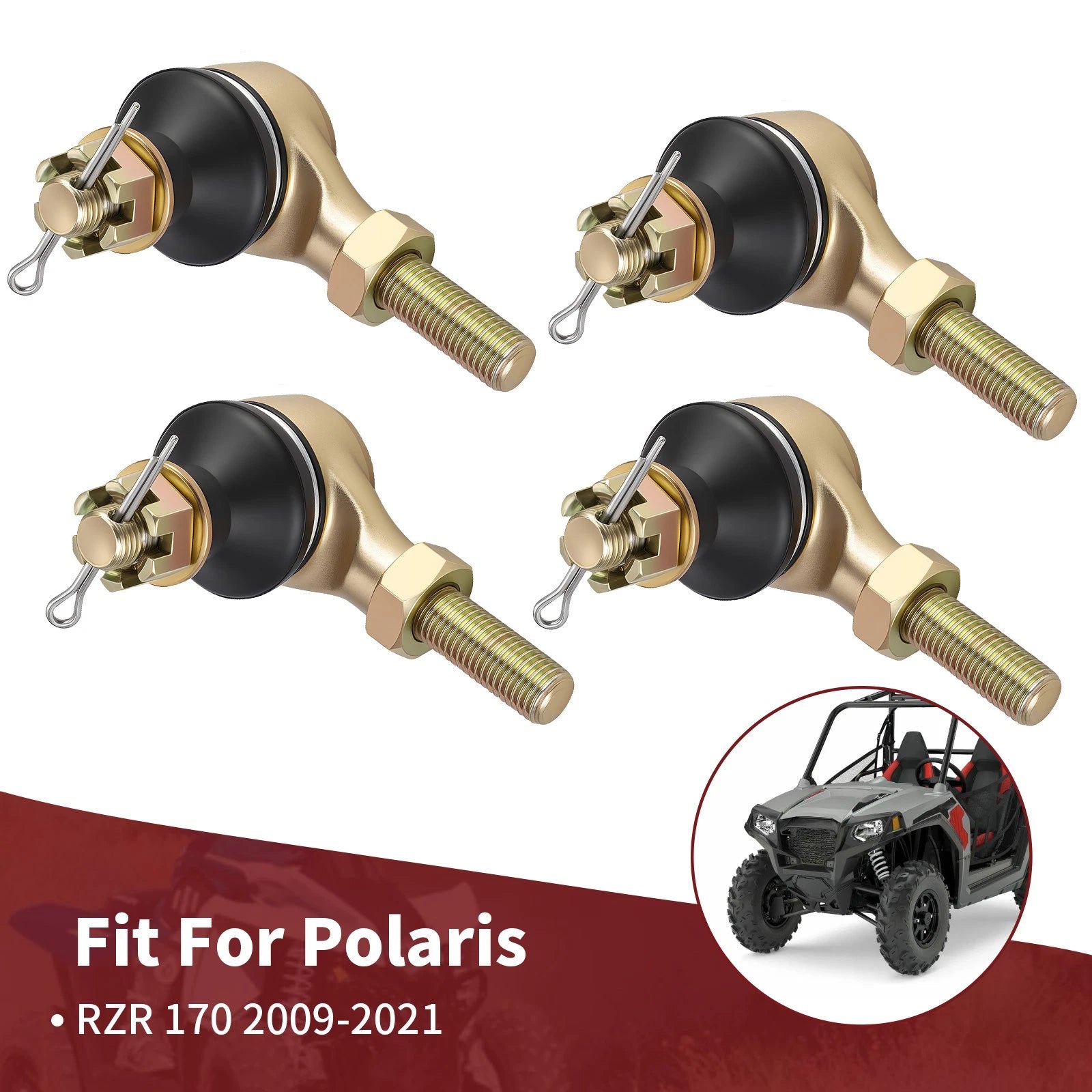 Set of 2 Tie Rod Ends for Polaris RZR 170 (2009–2021) 0454599 0454600