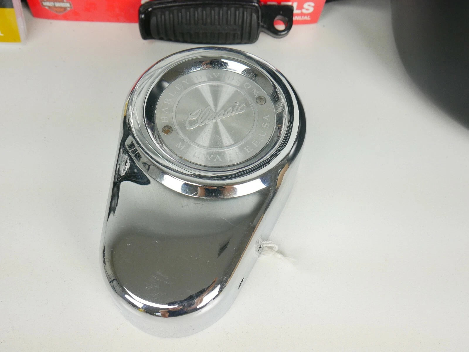 Genuine OEM Left Chrome Front Brake Caliper Cover for Harley Davidson FLHT (1987–1999)
