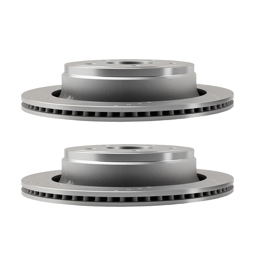 Rear Drilled & Slotted Brake Rotors Kit for Ram 1500 Classic (2019–2023)
