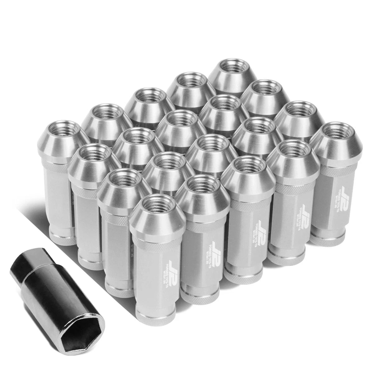 Set of 20 J2 7075 Forged Aluminum M12X1.5 Open-End Lug Nuts for Universal