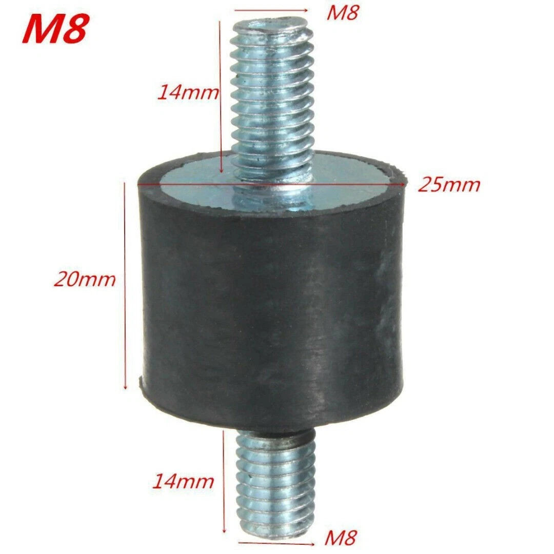 Set of 4 M8 Rubber Shock Absorber Mounts Vibration Isolator Bobbins 25x20mm
