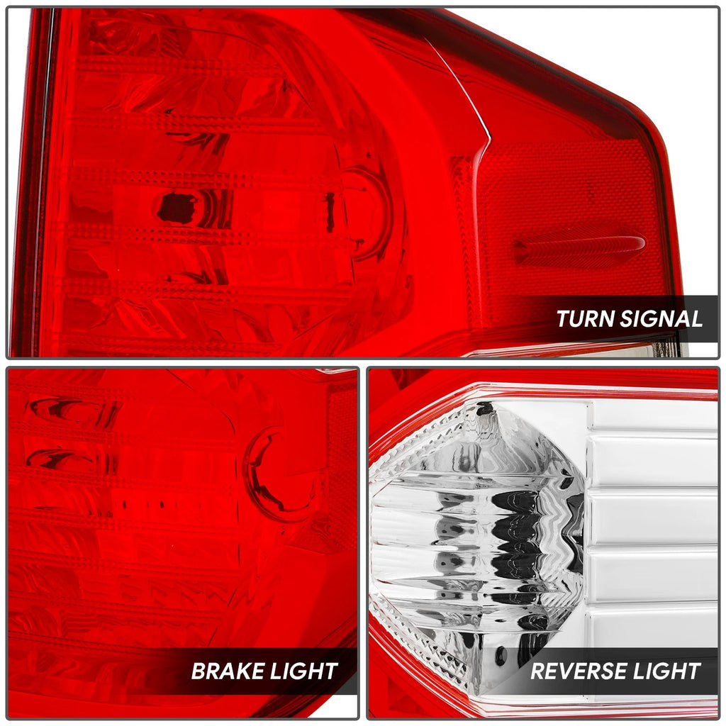 Chrome Housing Red Lens Tail Brake Light for Toyota Tundra (2014–2021)