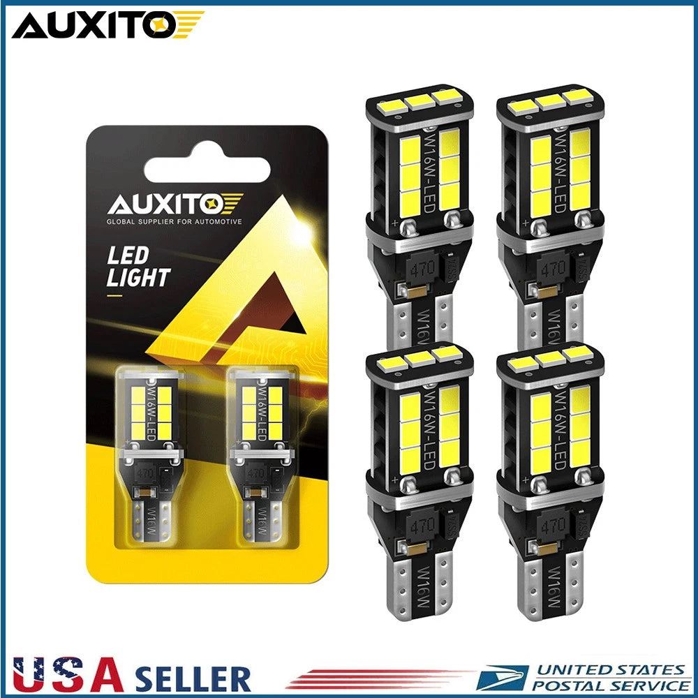4X AUXITO 921 LED Reverse Light Bulb for Nissan Subaru Hyundai T15 (6000K)