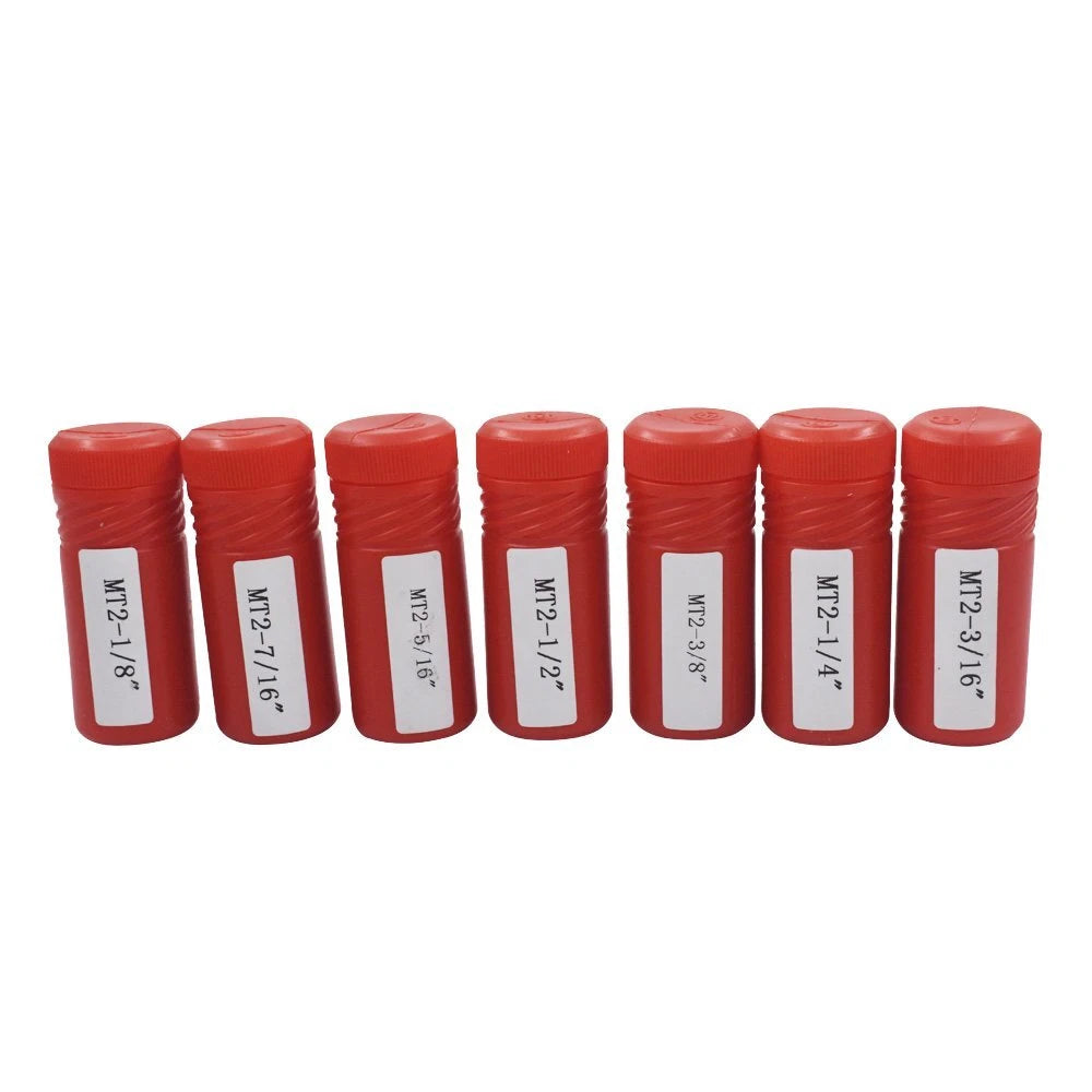 Set of 7 MT2 Round Chuck Collets for Morse Taper Machines (1/8" - 1/2")