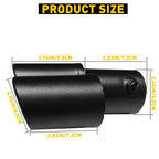 Dual Exhaust Pipe Muffler Tail Tip for Car (Replace Kit, Black)