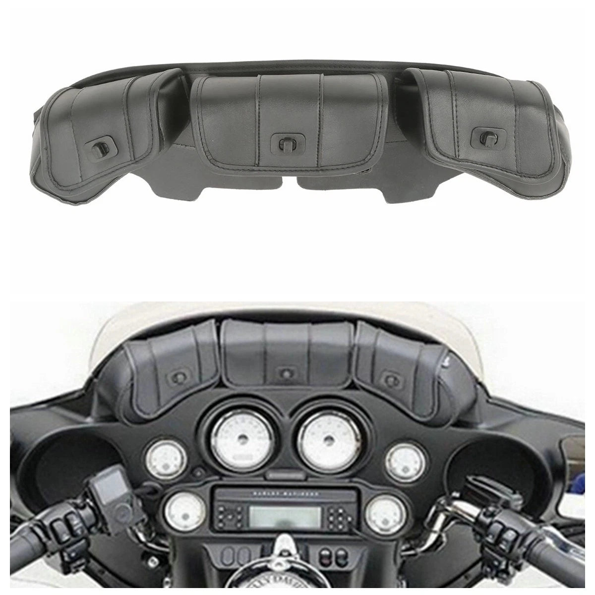 Windshield Saddle 3 Pouch Bag for Harley Electra Glide FLHX (1996–2013)