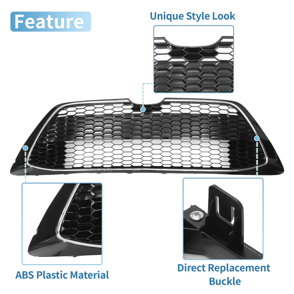Front Lower Hood Bumper Grille for Toyota Corolla (2014–2019) - Chrome