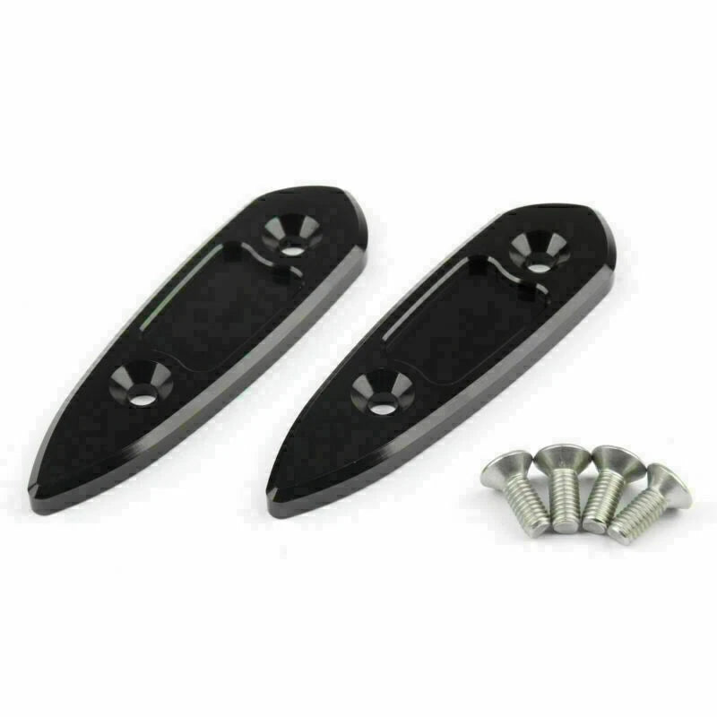 CNC Mirror Hole Cap Covers for Yamaha YZF R3 (2015–2016) R25 (2013–2015) Black