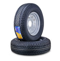 Set of 2 ST225/75R15 10-Ply E Trailer Tires for 6 Lug Rims (Silver Mod)
