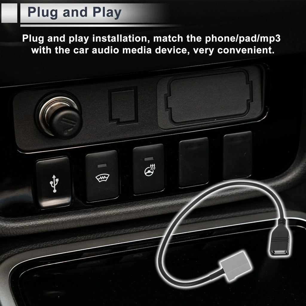 Audio Aux Adapter Cable for Honda Stereo Radio USB to MP3