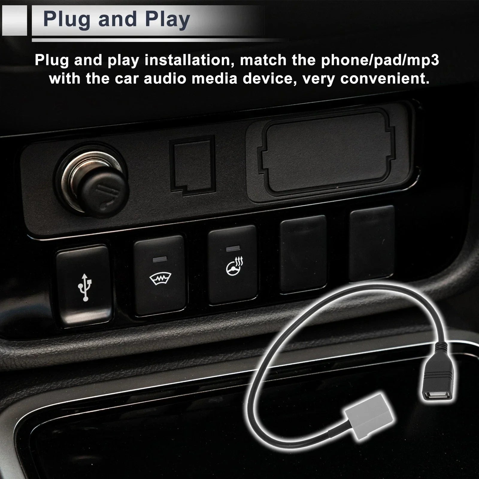 Audio Aux Adapter Cable for Honda Stereo Radio USB to MP3