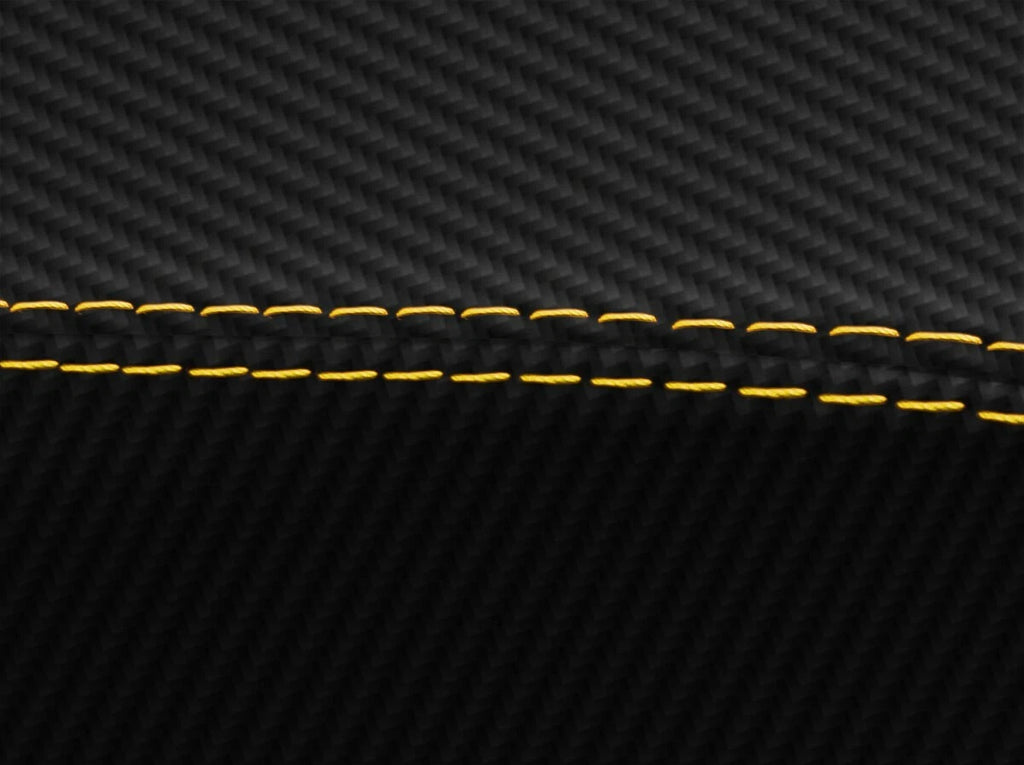 Console Lid Cover for Toyota Supra (1986–1992) Carbon Fiber Yellow Stitch